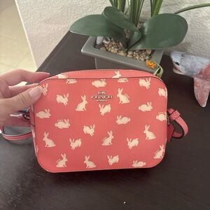 Coach Camera Bag Crossbody with Bunny Rabbit Print